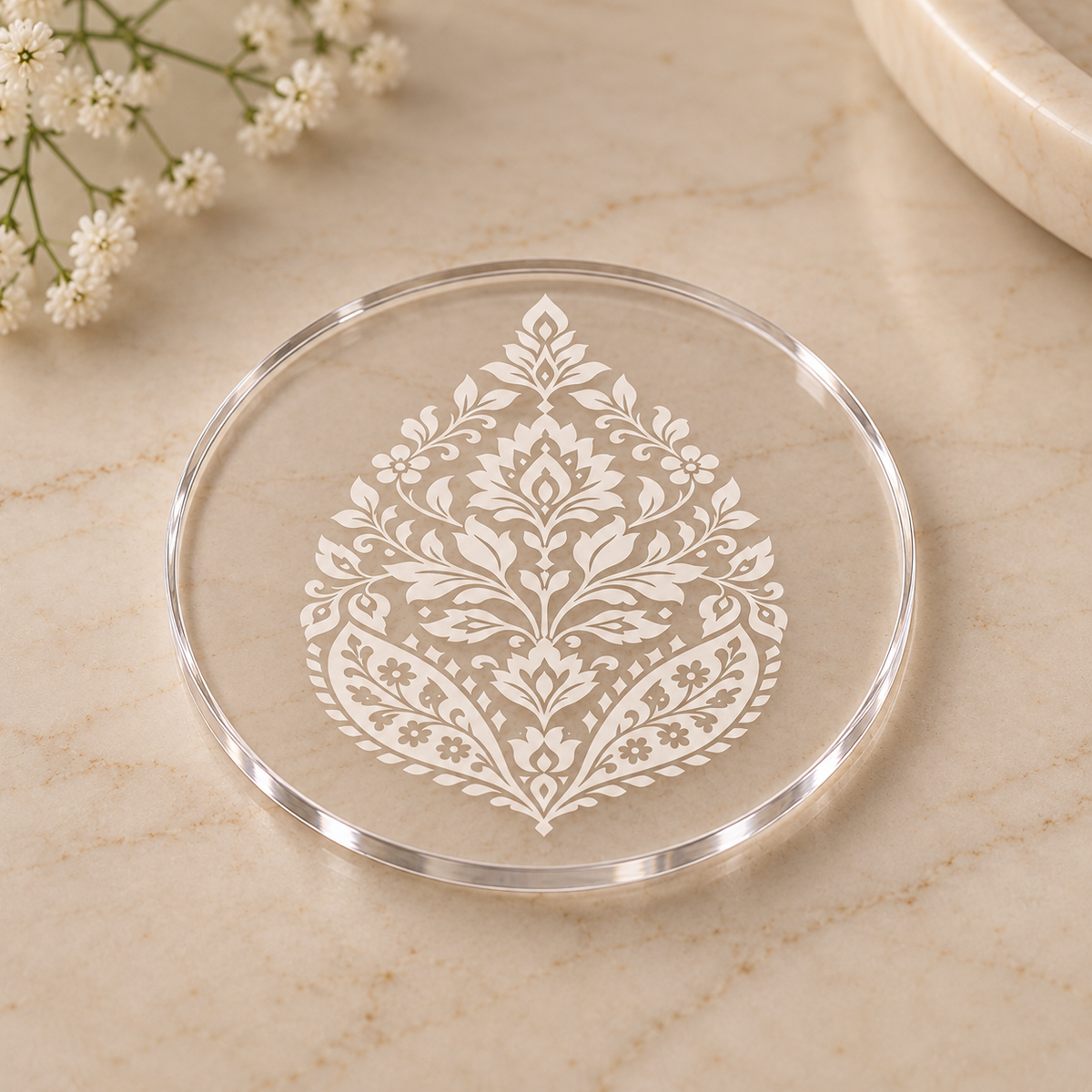 Noor Mughal Acrylic Coasters — Imperial Heritage Art