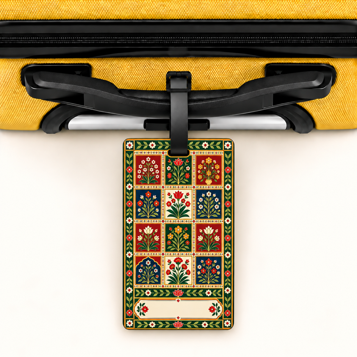 Phool — Floral Heritage Art Luggage Tag | Indian Folk Design, Acrylic