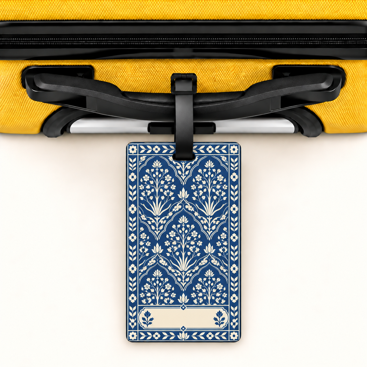 Neel — Indigo Heritage Art Luggage Tag | Indian Folk Design, Acrylic