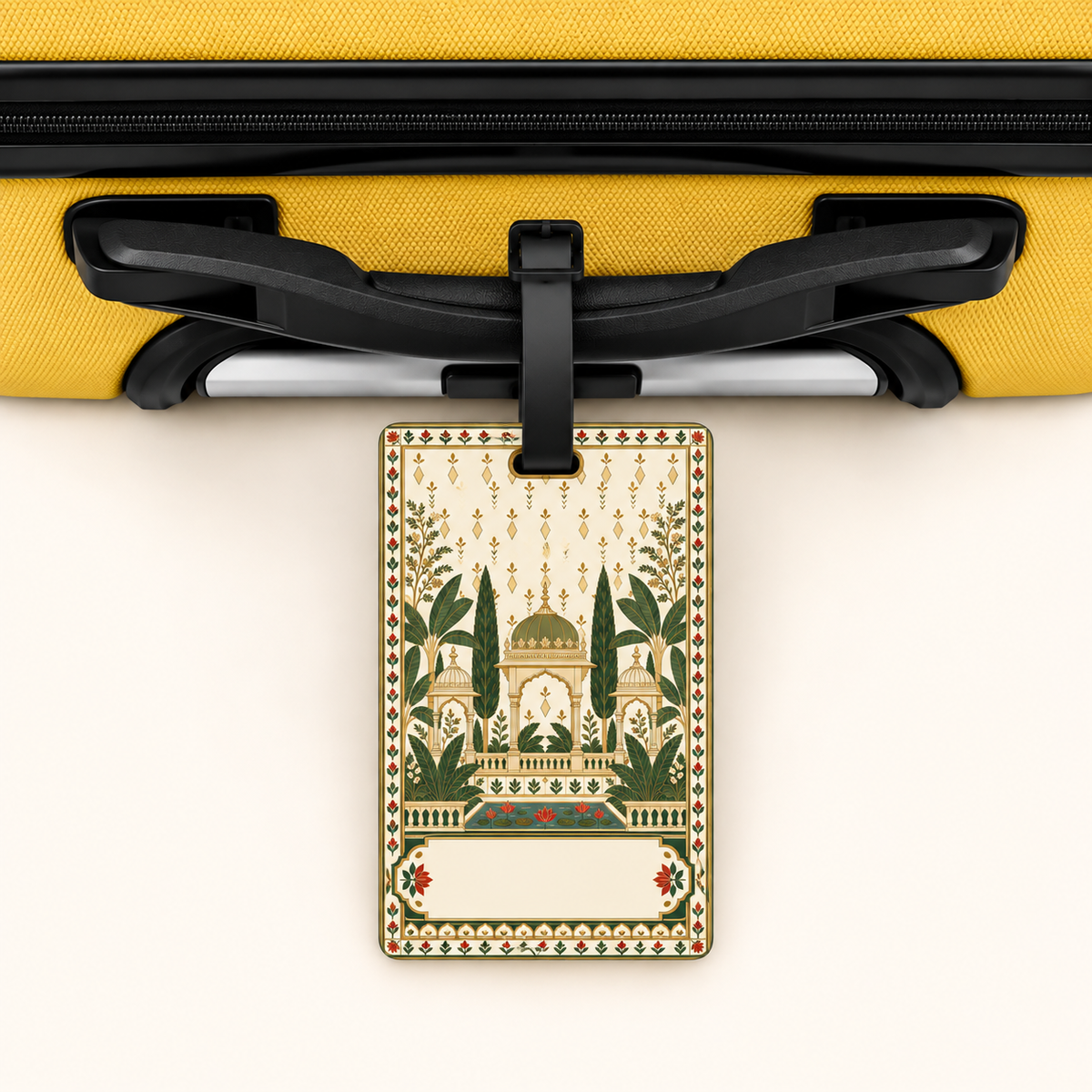 Mughal Trail — Imperial Heritage Art Luggage Tag | Indian Folk Design, Acrylic