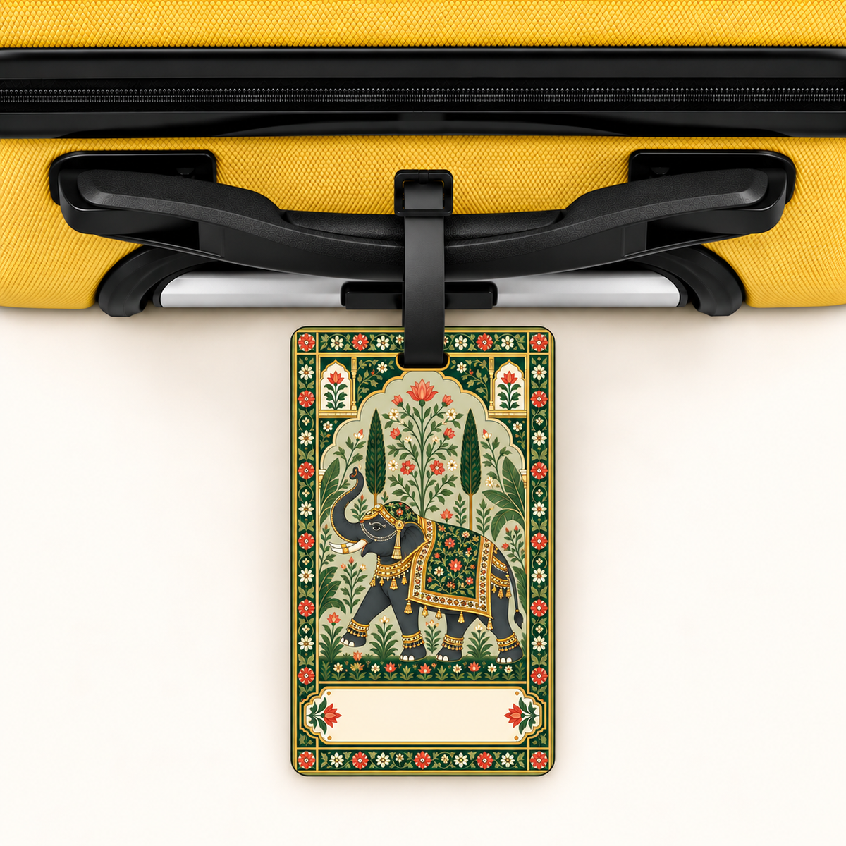 Haathi — Elephant Heritage Art Luggage Tag | Indian Folk Design, Acrylic