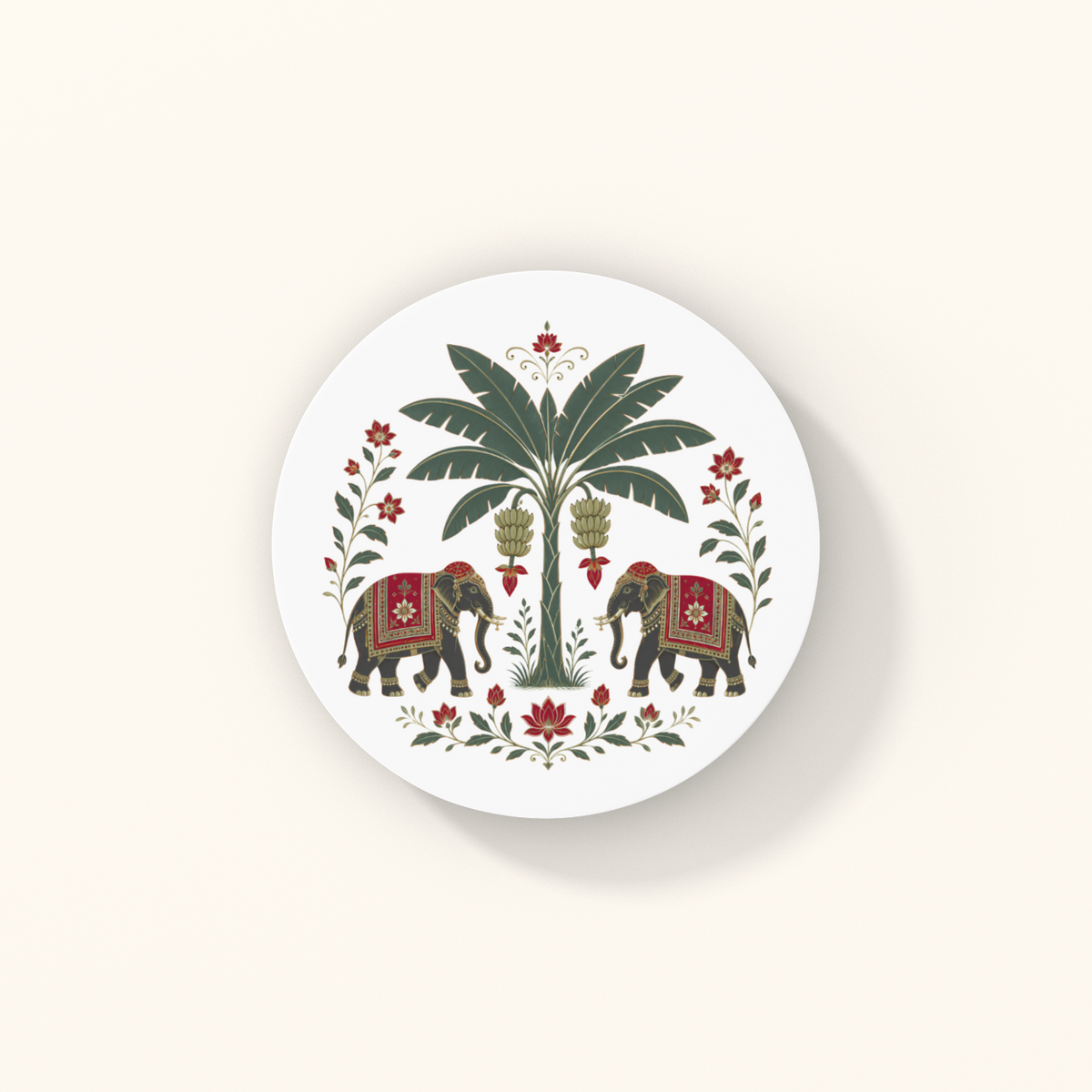Gaj Coasters — Elephant Motif Heritage Art | Acrylic