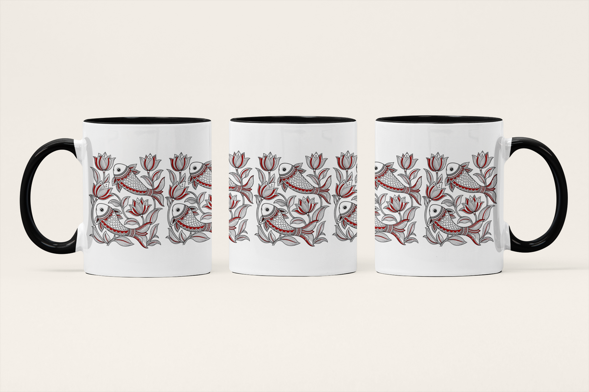 Jalpari — Water Fairy Art Mug | Indian Mythic Folk Ceramic, 325ml