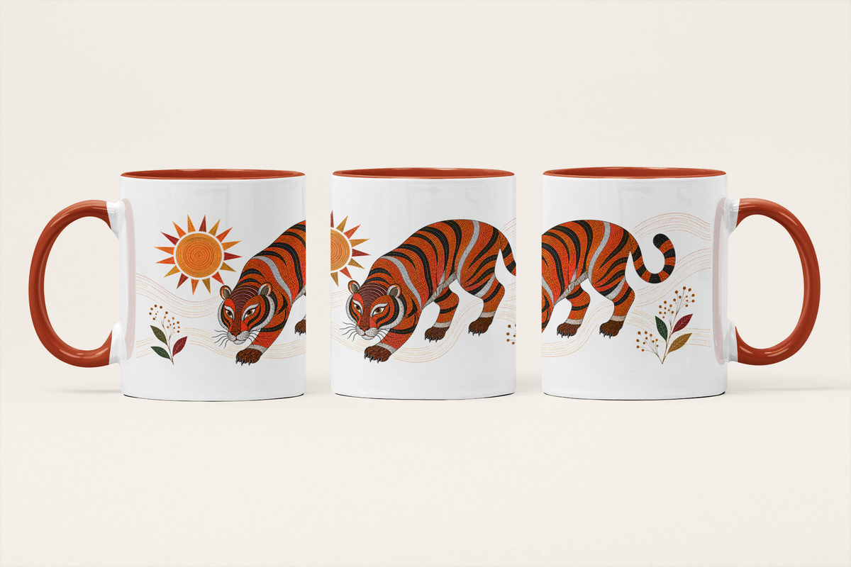 Sher — The Tiger Art Mug | Indian Wildlife Heritage Ceramic, 325ml