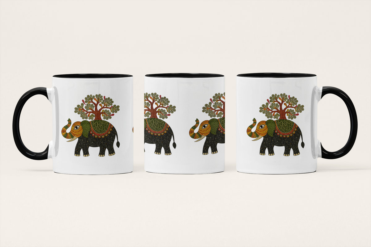 Haathi — The Elephant Art Mug | Indian Wildlife Heritage Ceramic, 325ml