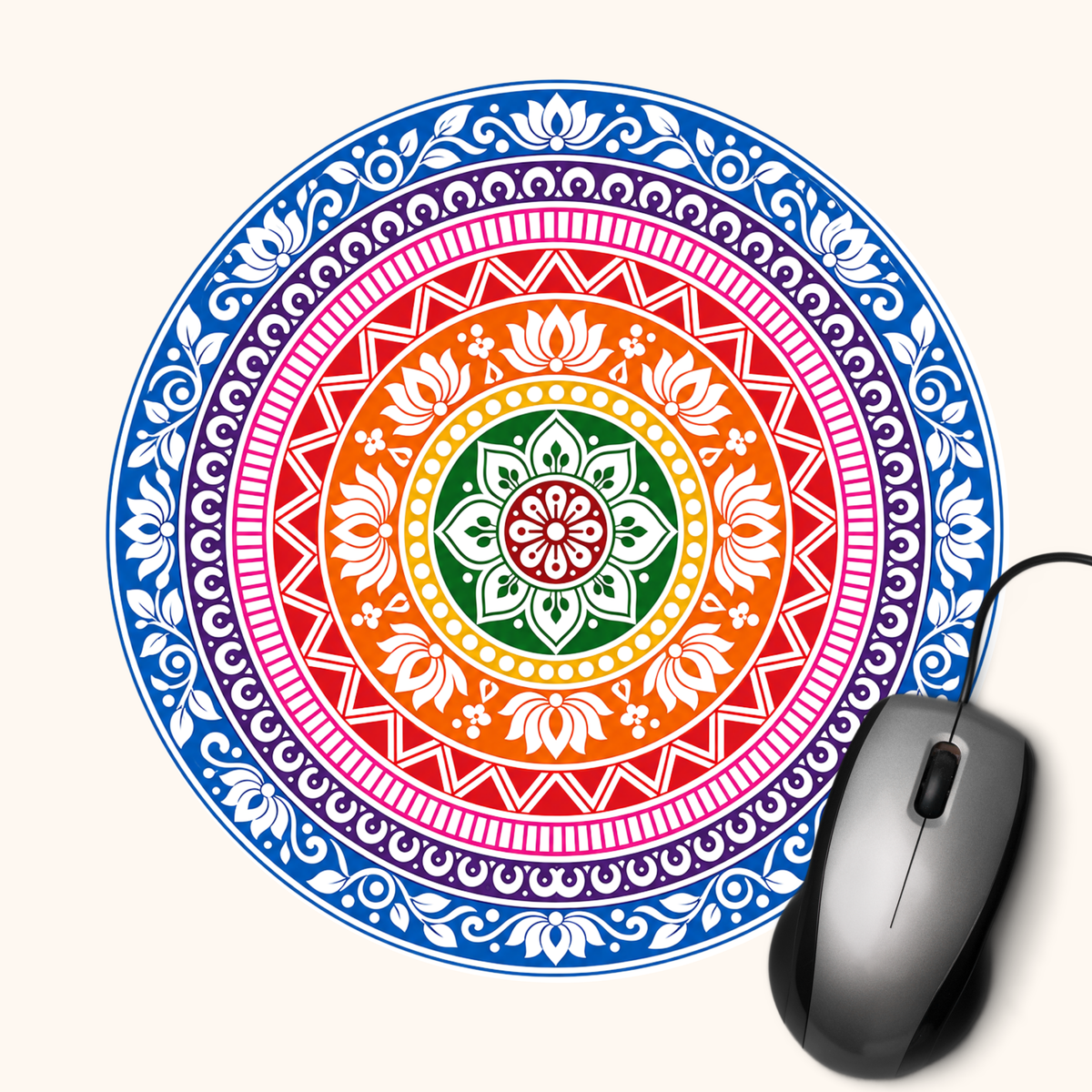 Varnika — Brushstroke Heritage Art Mouse Pad | Indian Design Desk Mat