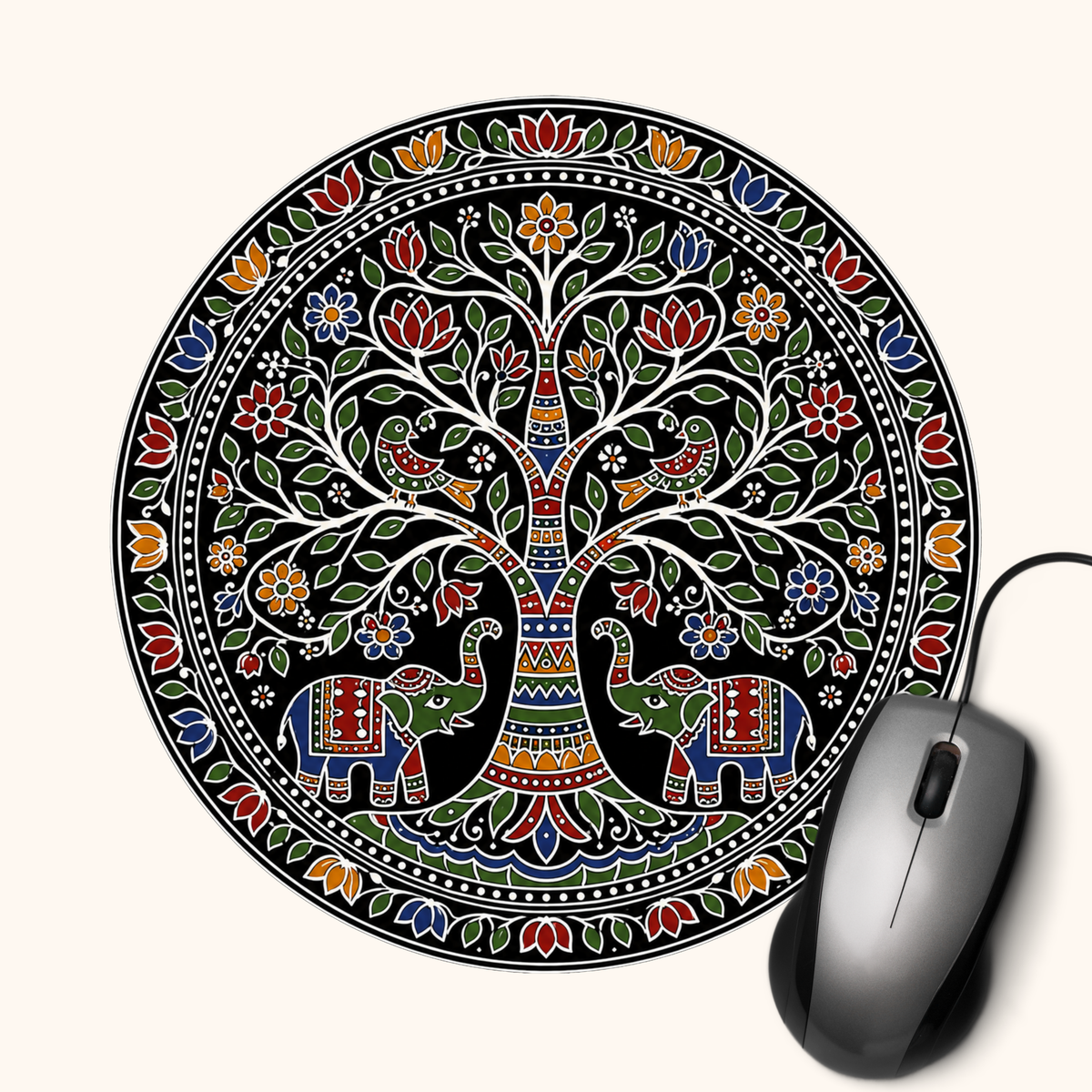 Tree of Life — Indian Heritage Art Mouse Pad | Sacred Motif Desk Mat