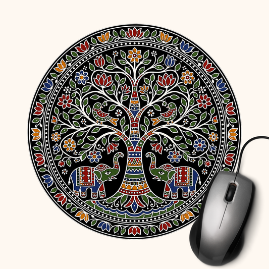 Tree of Life — Indian Heritage Art Mouse Pad | Sacred Motif Desk Mat