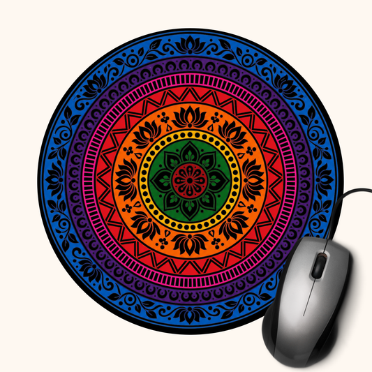 Rang Tarang — Waves of Colour Heritage Art Mouse Pad | Indian Design Desk Mat