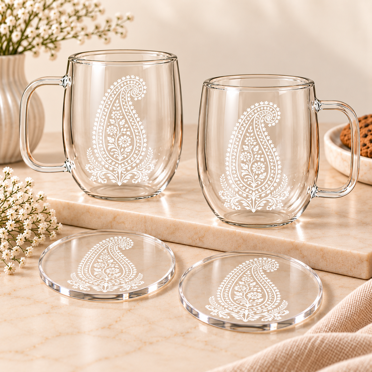 Ambi - Set of 2 Mugs and 2 Coasters