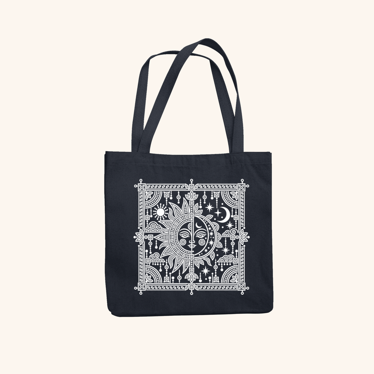 Sun and Moon Tote Bag Zipper