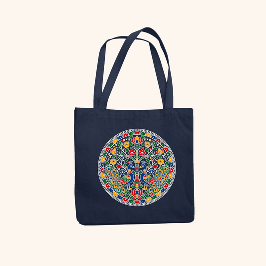 Anasuya — Heritage Art Zipper Tote Bag | Indian Folk Design, Canvas