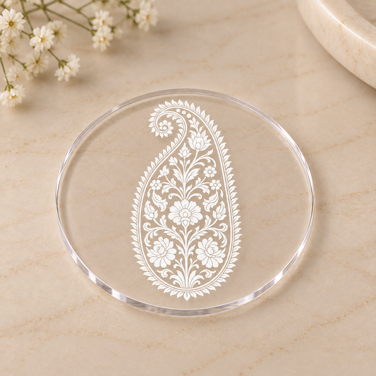 Shahi Paisley Acrylic Coasters — Royal Motif Heritage Art