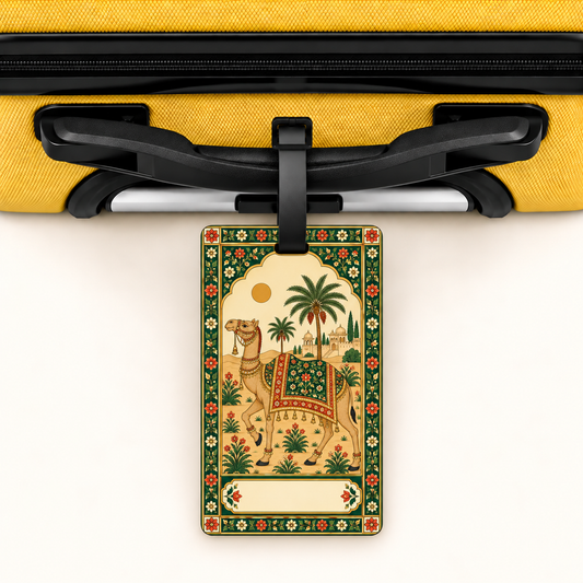 Camel — Desert Heritage Art Luggage Tag | Indian Folk Design, Acrylic
