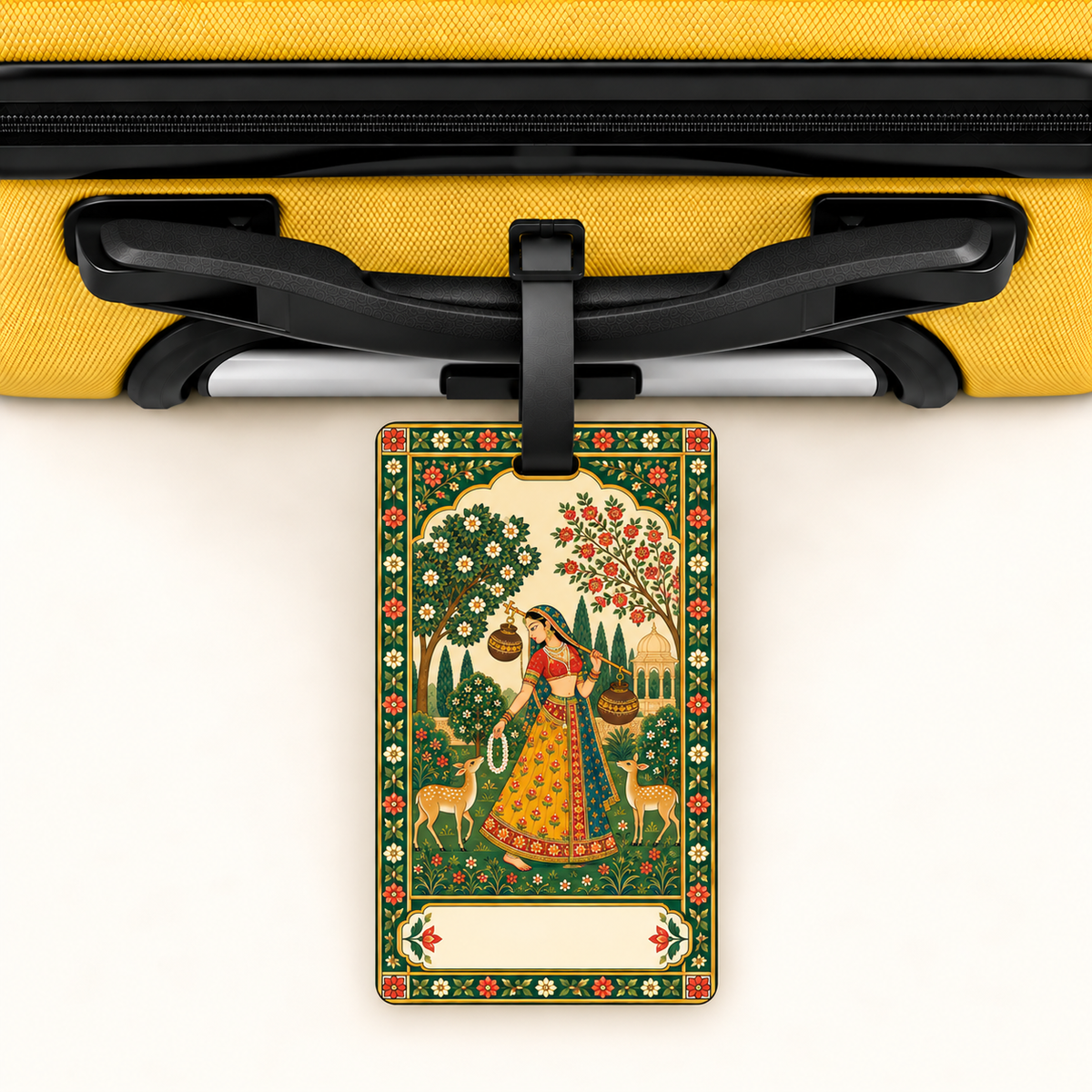 The Lady — Heritage Art Luggage Tag | Indian Folk Design, Acrylic