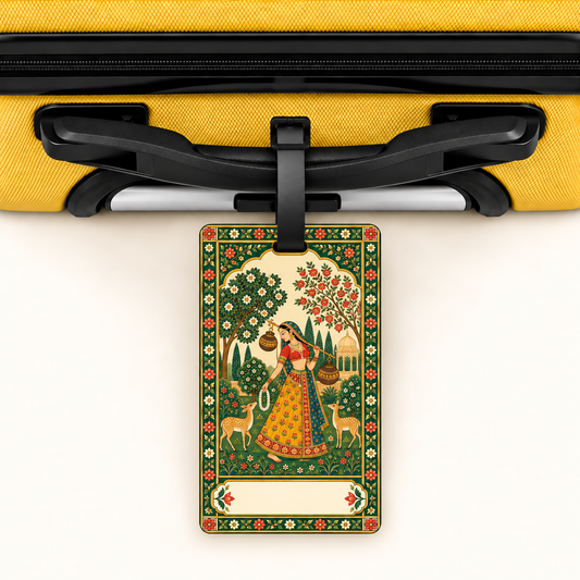 The Lady — Heritage Art Luggage Tag | Indian Folk Design, Acrylic
