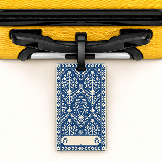 Neel — Indigo Heritage Art Luggage Tag | Indian Folk Design, Acrylic