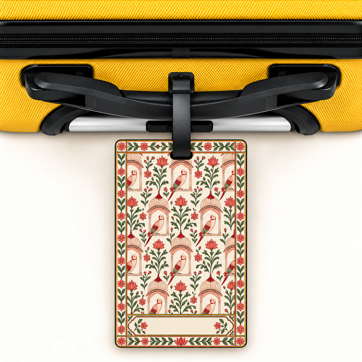 Mithoo — Parrot Heritage Art Luggage Tag | Indian Folk Design, Acrylic