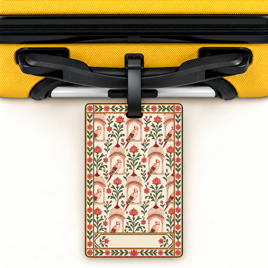 Mithoo — Parrot Heritage Art Luggage Tag | Indian Folk Design, Acrylic