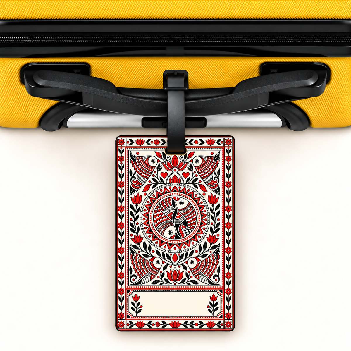 Fishing — Coastal Heritage Art Luggage Tag | Indian Folk Design, Acrylic