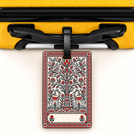 Tree of Life — Heritage Art Luggage Tag | Indian Folk Design, Acrylic