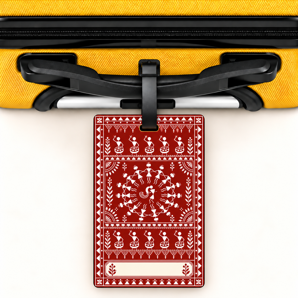 Tribal Dance — Heritage Art Luggage Tag | Indian Folk Design, Acrylic