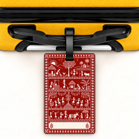 My Tribe — Heritage Art Luggage Tag | Indian Folk Design, Acrylic