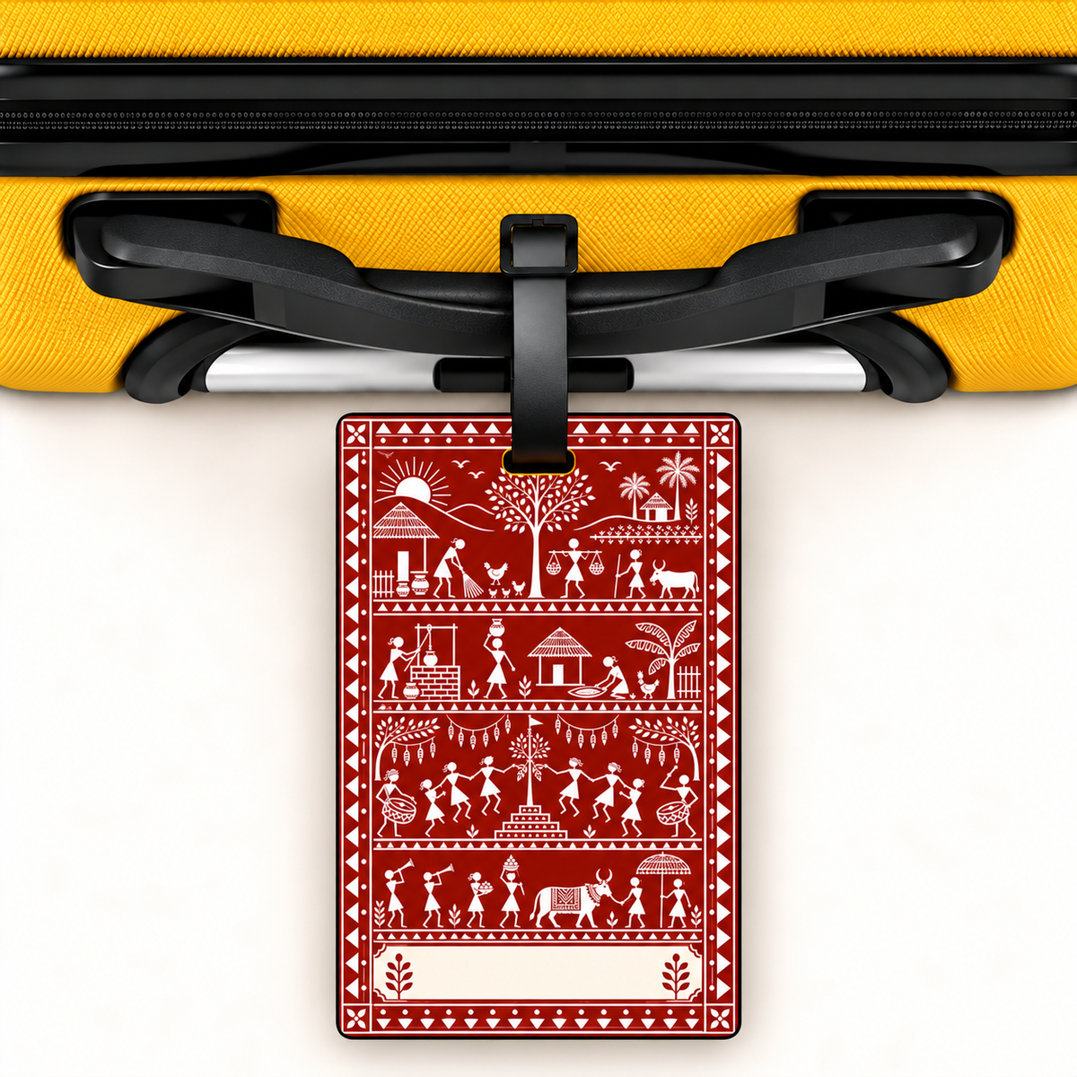 Festival — Heritage Art Luggage Tag | Indian Folk Design, Acrylic