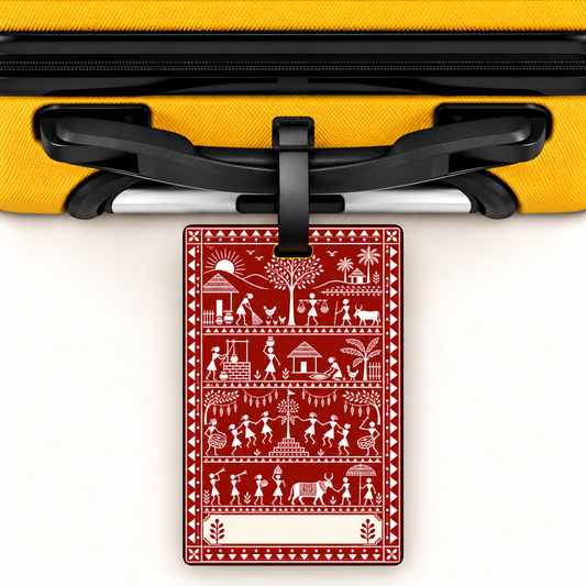 Festival — Heritage Art Luggage Tag | Indian Folk Design, Acrylic