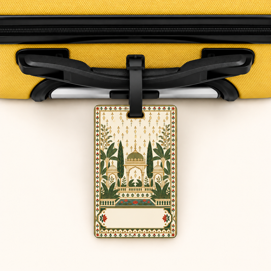 Mughal Trail — Imperial Heritage Art Luggage Tag | Indian Folk Design, Acrylic