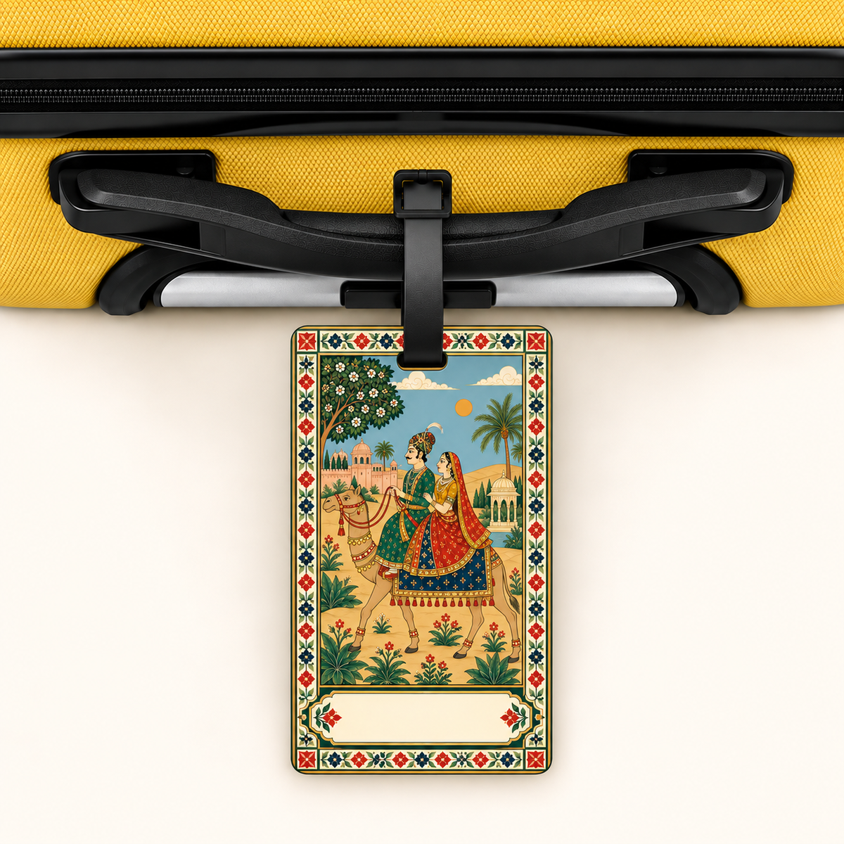 Camel Ride — Heritage Art Luggage Tag | Indian Folk Design, Acrylic