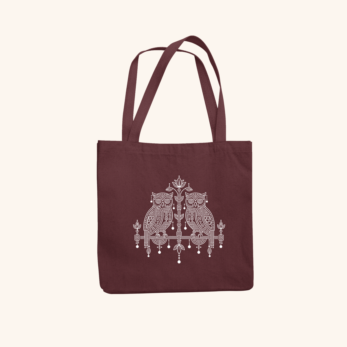Wise Owl — Heritage Art Zipper Tote Bag | Indian Folk Design, Canvas