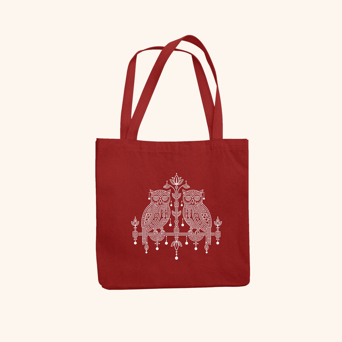 Wise Owl — Heritage Art Zipper Tote Bag | Indian Folk Design, Canvas