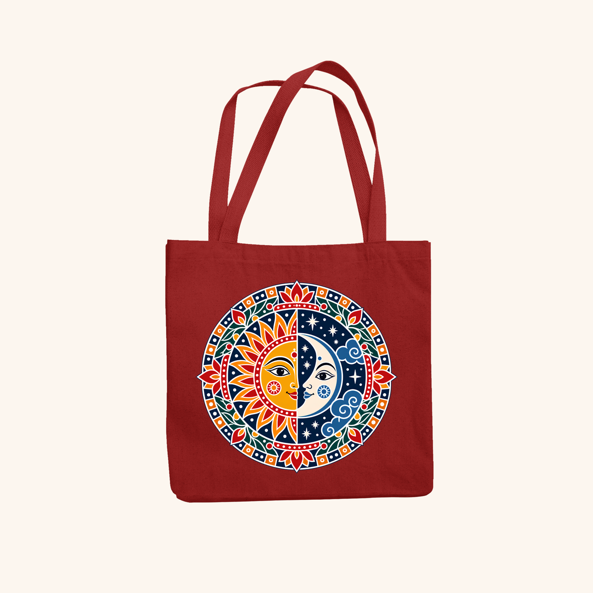 Day and Night Tote Bag Zipper