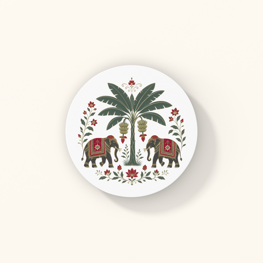 Gaj Coasters — Elephant Motif Heritage Art | Acrylic