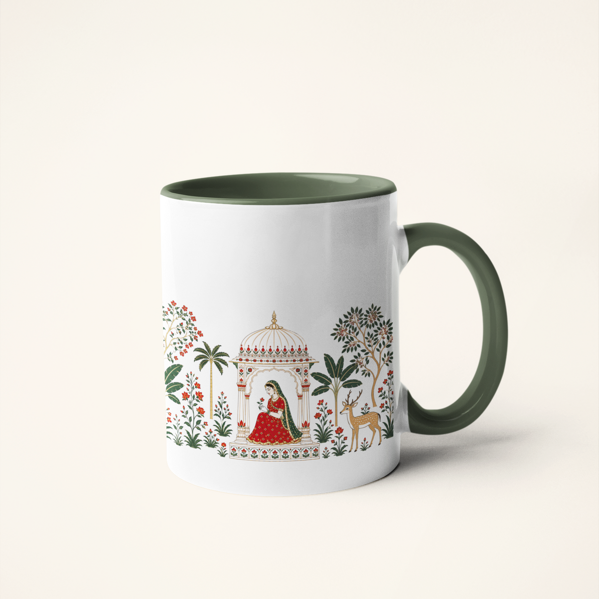 The Mughal Garden — Heritage Art Mug | Mughal Miniature Ceramic, 325ml