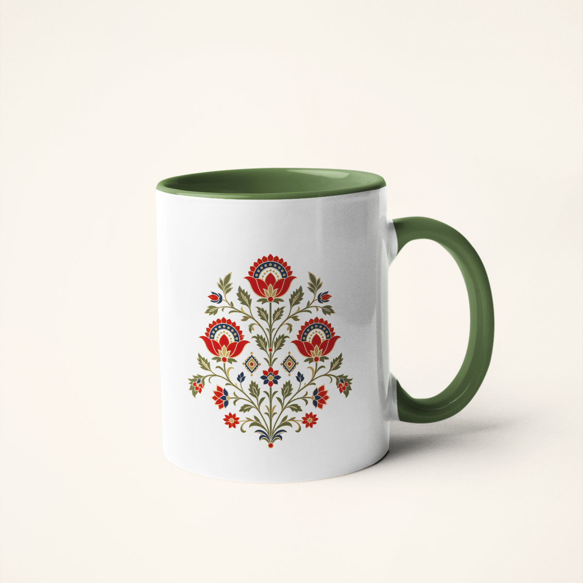 Roses — Floral Heritage Art Mug | Mughal Garden Ceramic, 325ml