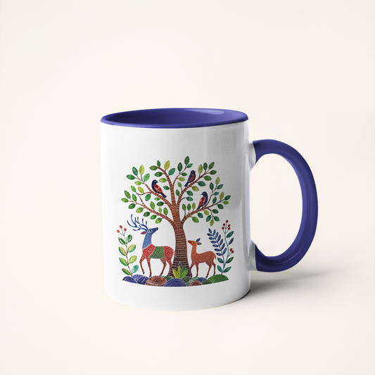 Songs of the Forest — Indian Wilderness Art Mug | Heritage Ceramic, 325ml