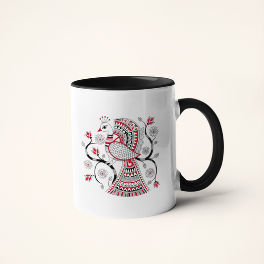 The Peacock — Heritage Art Mug | Indian Miniature Art Ceramic, 325ml