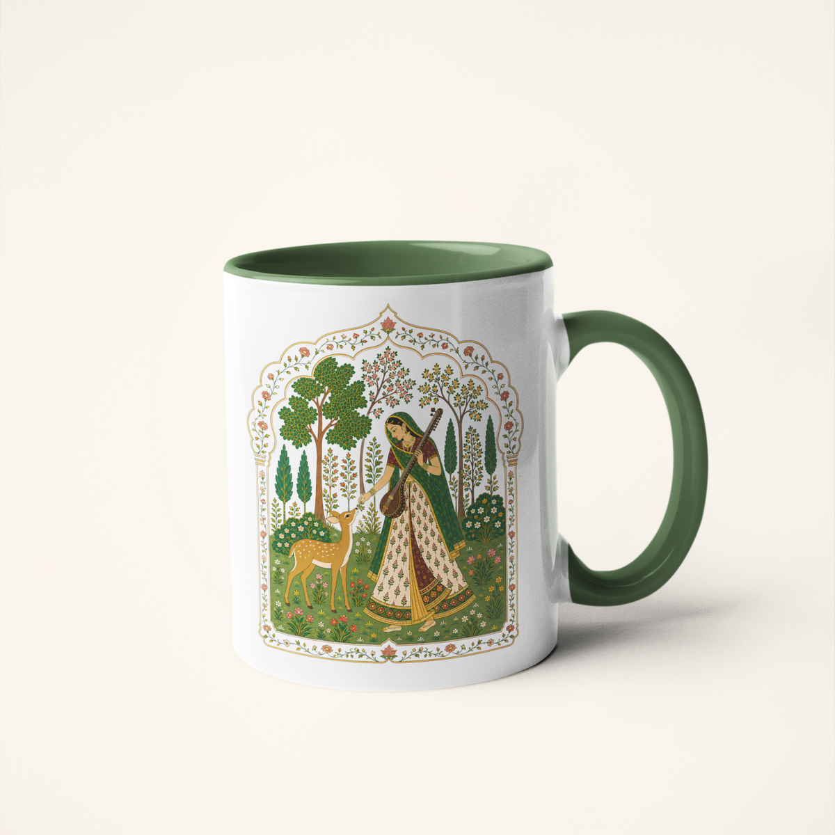 Mira — Heritage Art Mug | Devotional Indian Folk Ceramic, 325ml
