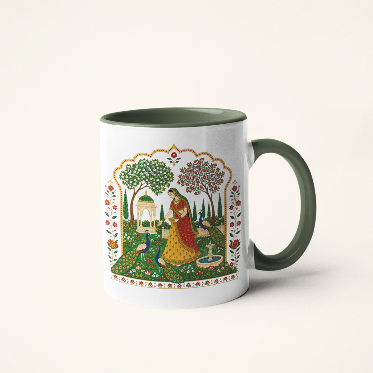 Rani — Indian Queen Art Mug | Heritage Illustrated Ceramic, 325ml
