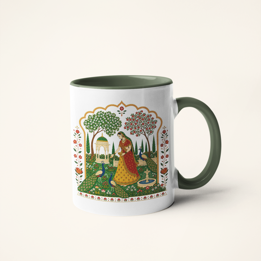 Rani — Indian Queen Art Mug | Heritage Illustrated Ceramic, 325ml