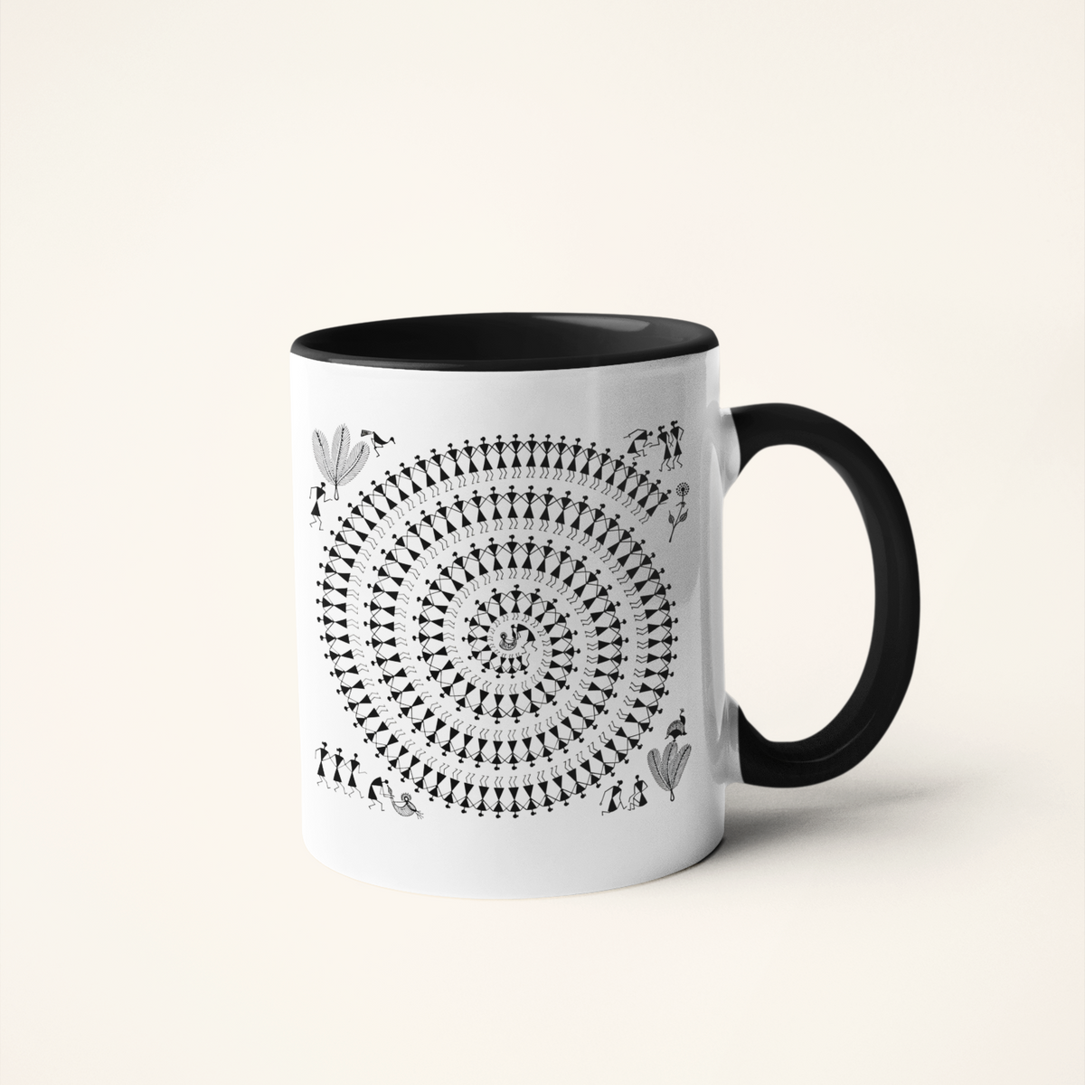 Warli Life — Tribal Art Mug | Warli Folk Heritage Ceramic, 325ml