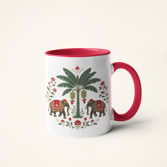 Gaj — Elephant Motif Art Mug | Indian Heritage Ceramic, 325ml