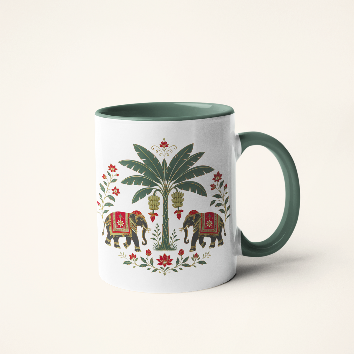 Gaj — Elephant Motif Art Mug | Indian Heritage Ceramic, 325ml