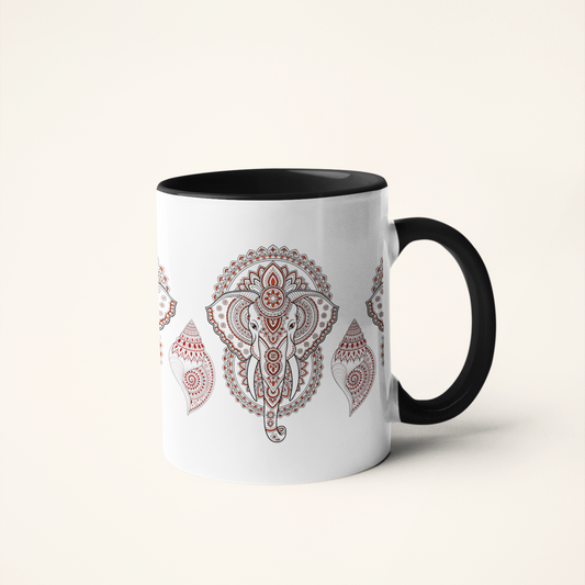 Vighnaharta — Ganesha Art Mug | Indian Devotional Folk Ceramic, 325ml