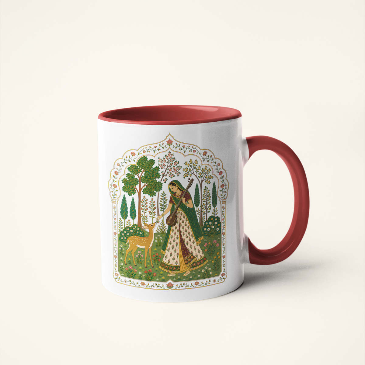 Mira — Heritage Art Mug | Devotional Indian Folk Ceramic, 325ml