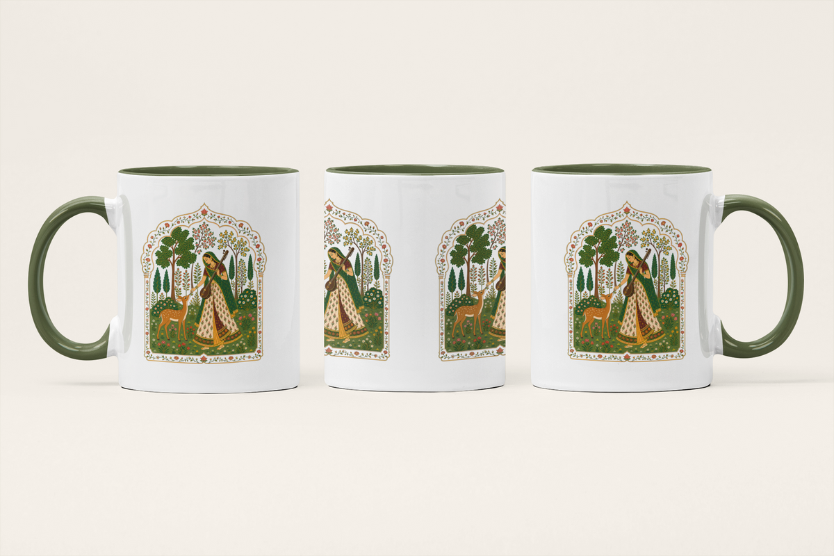 Mira — Heritage Art Mug | Devotional Indian Folk Ceramic, 325ml