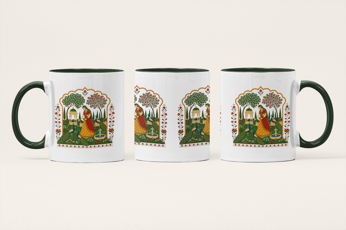Rani — Indian Queen Art Mug | Heritage Illustrated Ceramic, 325ml