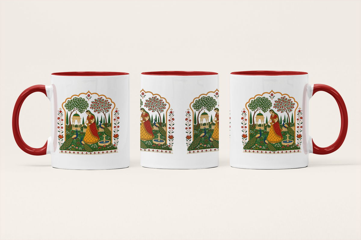 Rani — Indian Queen Art Mug | Heritage Illustrated Ceramic, 325ml